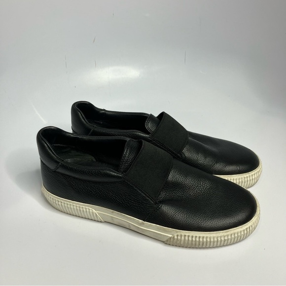 Vince black leather Kirkland slip on shoes size 7.5 - Picture 4 of 7